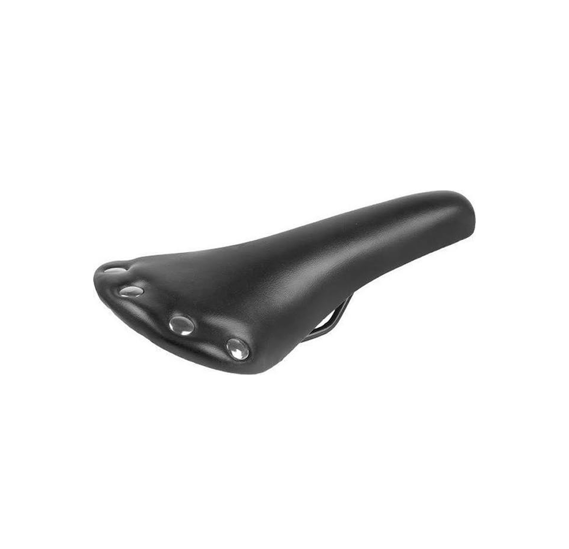 M-Wave Bicycle Saddle – Black Faux Leather – 278 x 153 mm