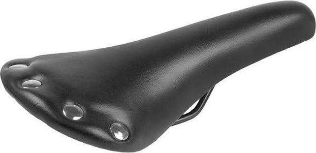 M-Wave Bicycle Saddle – Black Faux Leather – 278 x 153 mm